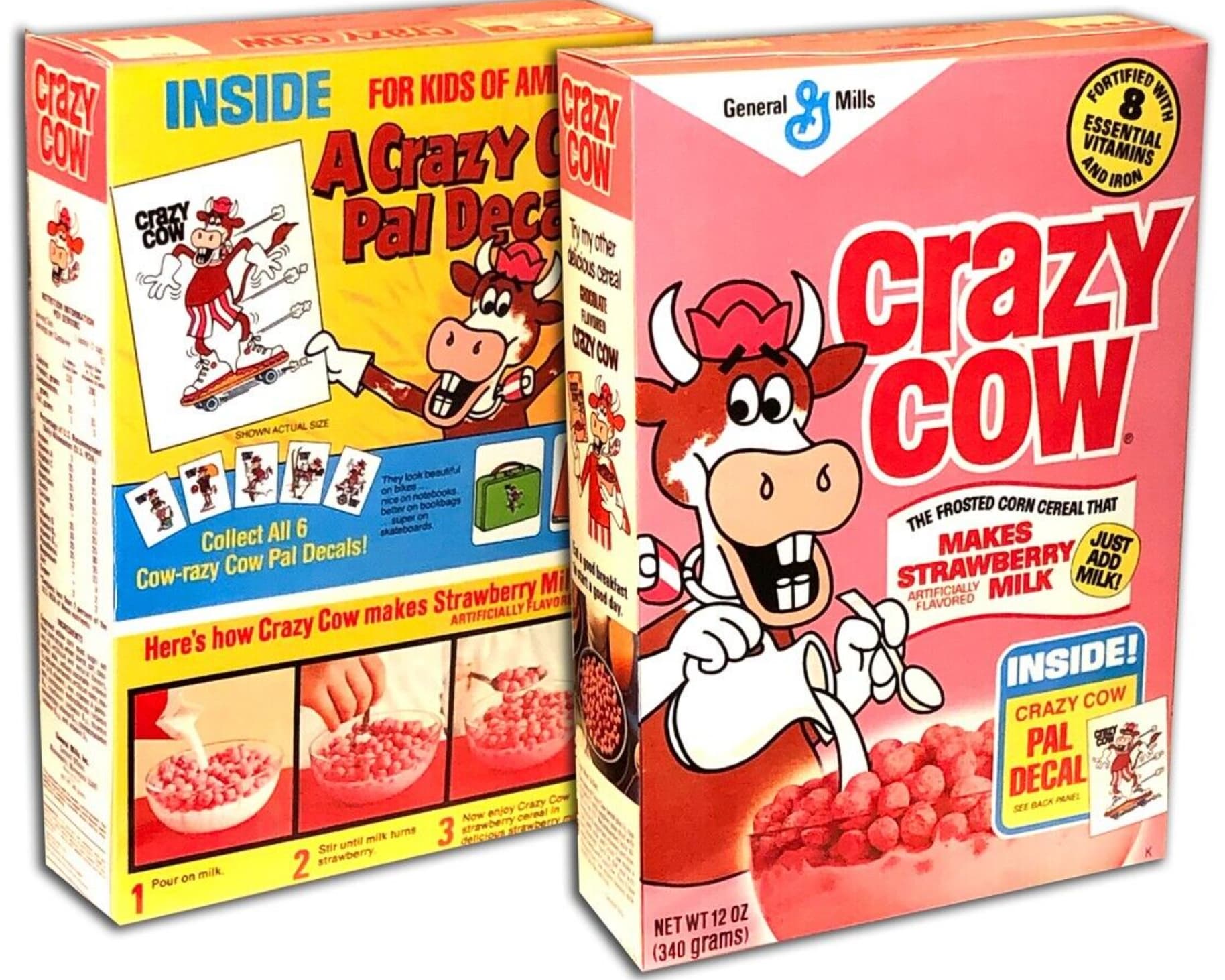 crazy cow cereal box - Crazy Cow Inside For Kids Of Am crazy Cow Crazy A CrazyCo Ty my other tobus cereal Pal Deca Ereed Late Funned Brzy.Com Shown Actual Size Collect All 6 Cowrazy Cow Pal Decals! They look beautif on bikes nice on notebooks better on bo